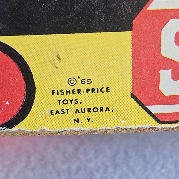 VTG Fisher Price School Bus #192 Little Peg People 1965 No Figures Wooden Bottom - Picture 10 of 10